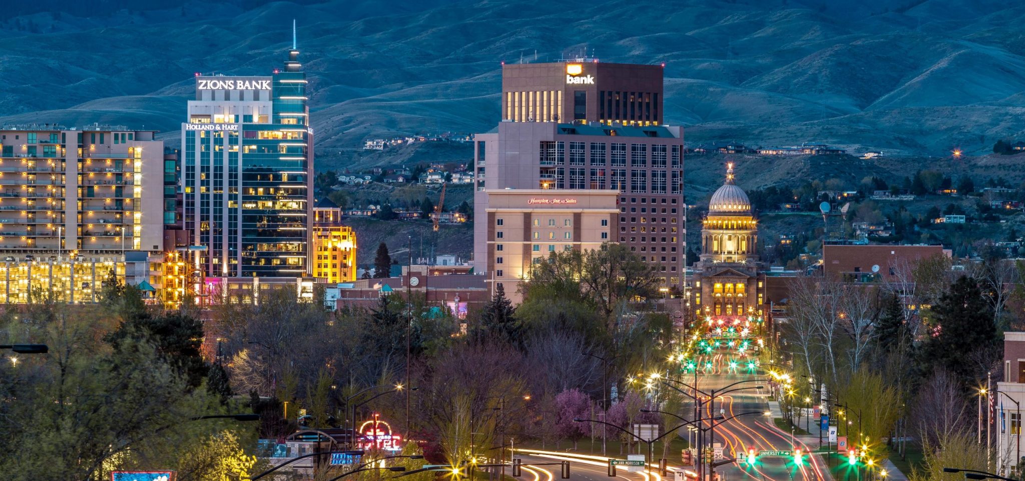 This photo depicts downtown Boise, Idaho, which is where RSG conducted the 2021 Treasure Valley Travel Survey.