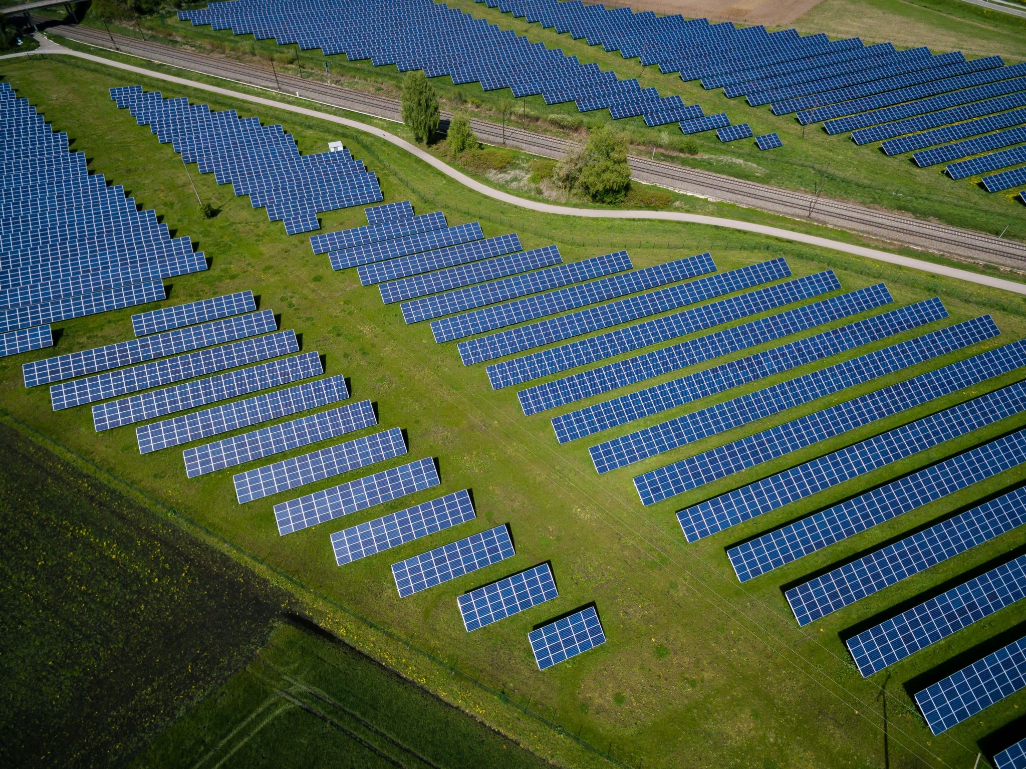 Solar Panels Aerial View