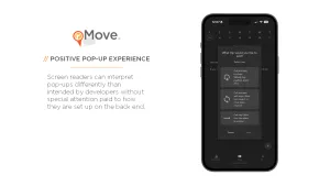 rMove screen showing an accessible trip-selection pop-up designed to work properly with screen readers.